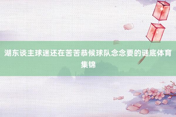 湖东谈主球迷还在苦苦恭候球队念念要的谜底体育集锦