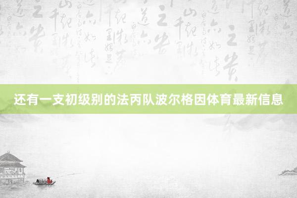 还有一支初级别的法丙队波尔格因体育最新信息