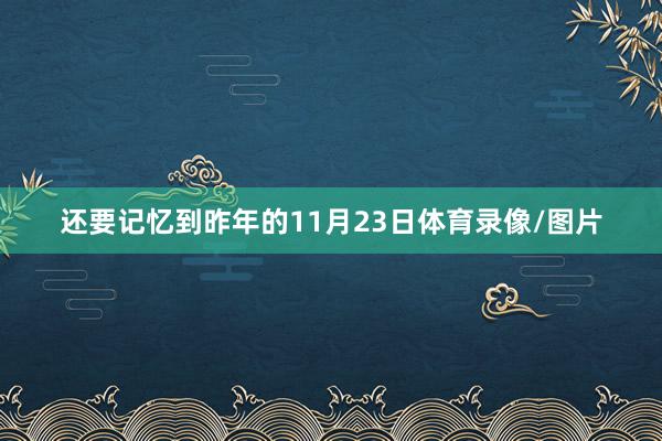 还要记忆到昨年的11月23日体育录像/图片
