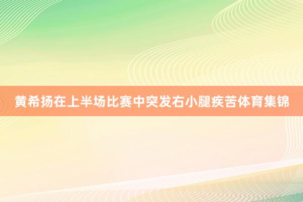 黄希扬在上半场比赛中突发右小腿疾苦体育集锦