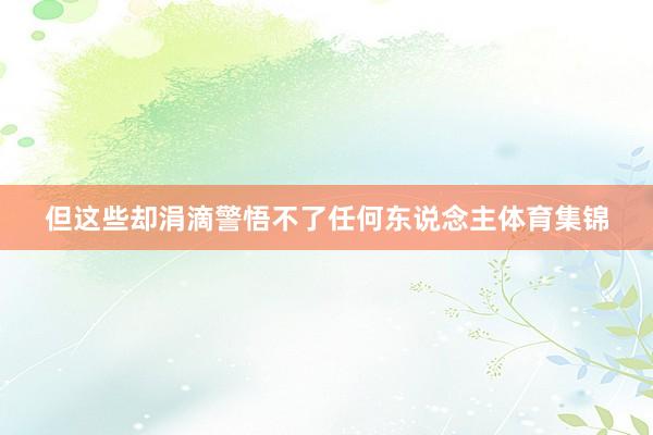 但这些却涓滴警悟不了任何东说念主体育集锦