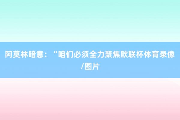 阿莫林暗意：“咱们必须全力聚焦欧联杯体育录像/图片