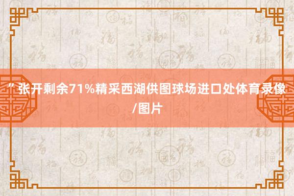 ”张开剩余71%精采西湖供图球场进口处体育录像/图片