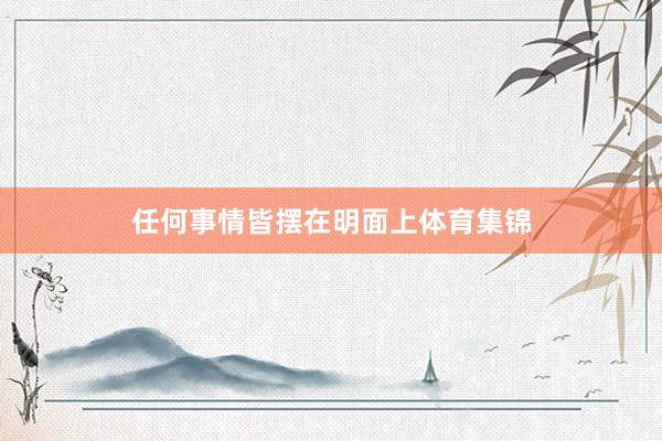 任何事情皆摆在明面上体育集锦