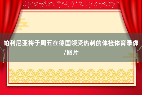 帕利尼亚将于周五在德国领受热刺的体检体育录像/图片