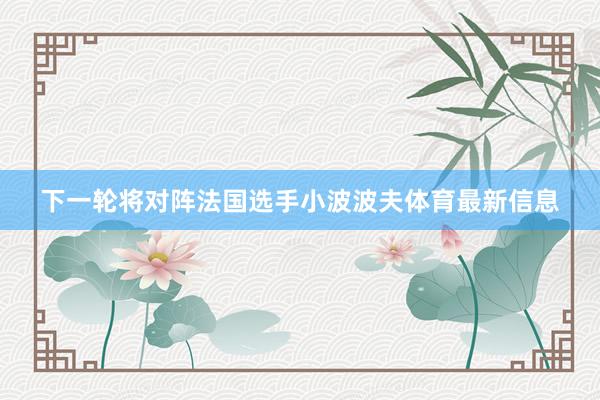 下一轮将对阵法国选手小波波夫体育最新信息