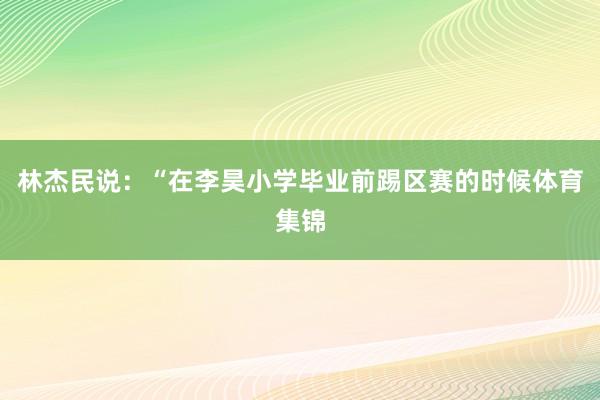 林杰民说：“在李昊小学毕业前踢区赛的时候体育集锦