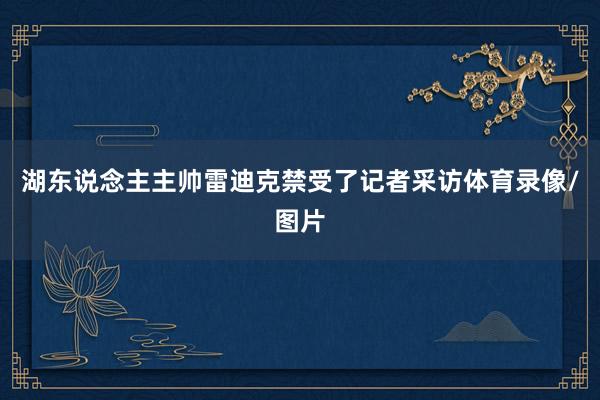 湖东说念主主帅雷迪克禁受了记者采访体育录像/图片