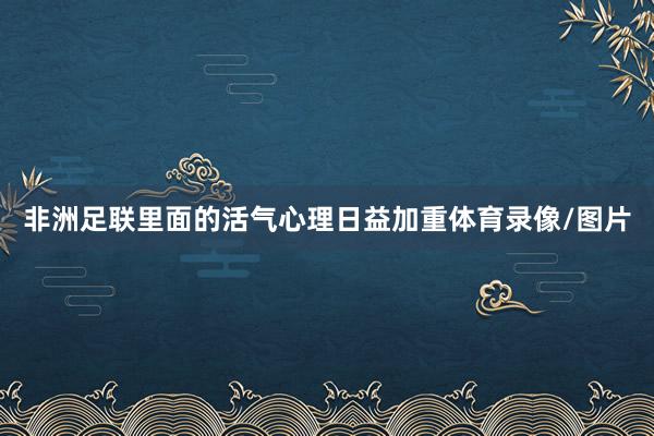 非洲足联里面的活气心理日益加重体育录像/图片