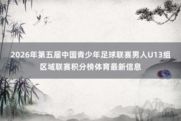 2026年第五届中国青少年足球联赛男人U13组区域联赛积分榜体育最新信息