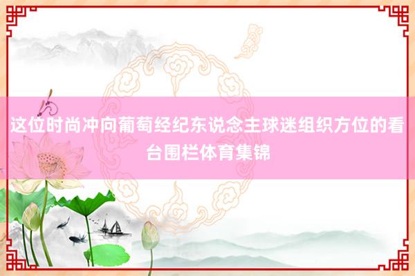这位时尚冲向葡萄经纪东说念主球迷组织方位的看台围栏体育集锦