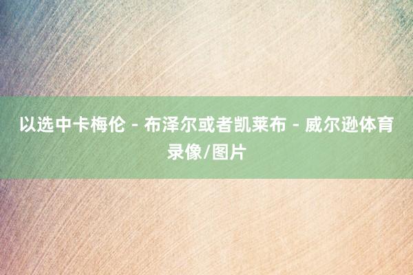 以选中卡梅伦 - 布泽尔或者凯莱布 - 威尔逊体育录像/图片