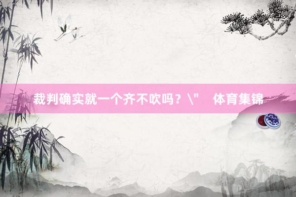 裁判确实就一个齐不吹吗？