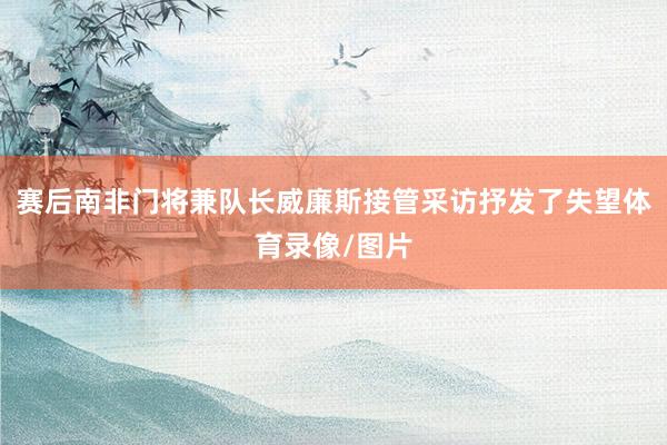 赛后南非门将兼队长威廉斯接管采访抒发了失望体育录像/图片