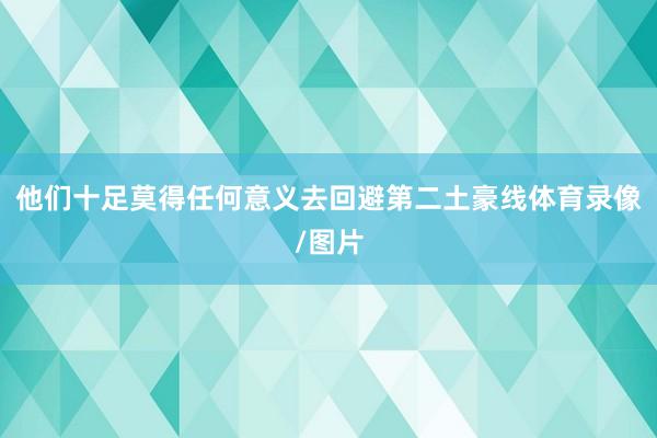 他们十足莫得任何意义去回避第二土豪线体育录像/图片